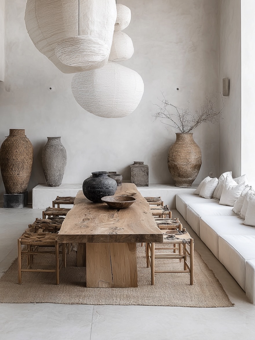 Salle à Manger en Bois Massif Rustique Naturel
