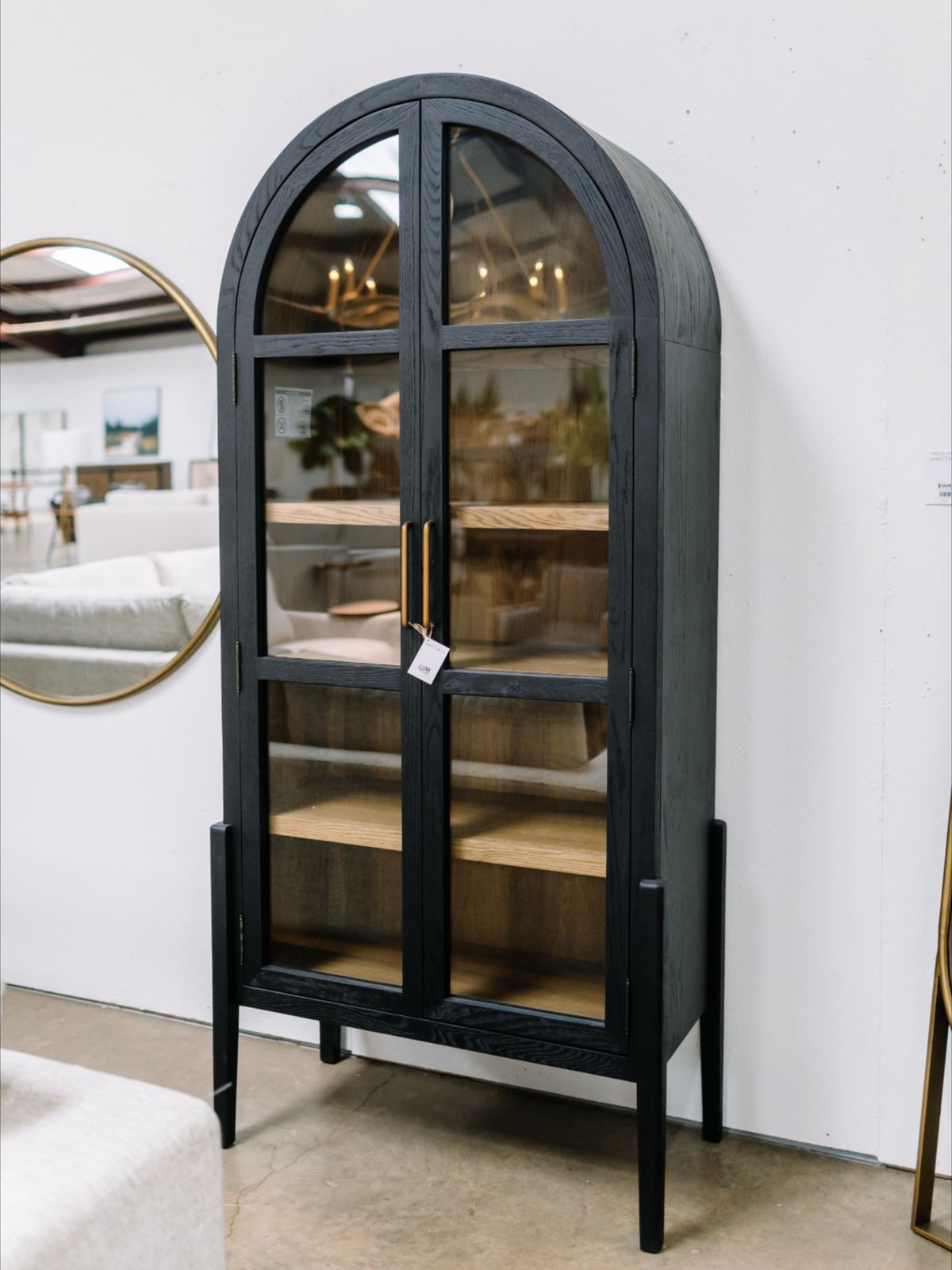 Vitrine Arche en Bois Noir